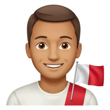 realistick polish man with poland flag sticker