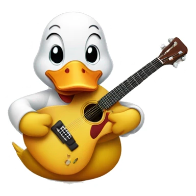 a guitar-playing duck sticker