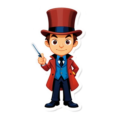 Detective with a tophat sticker