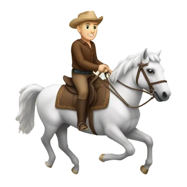 White man riding horse sticker