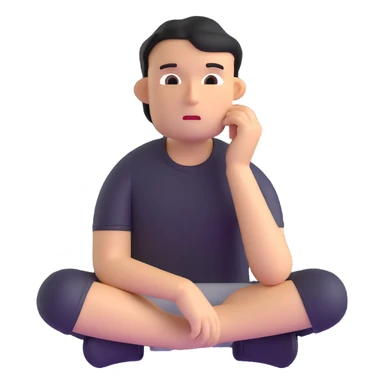 thoughtful character sticker