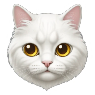 persian white cat head sticker