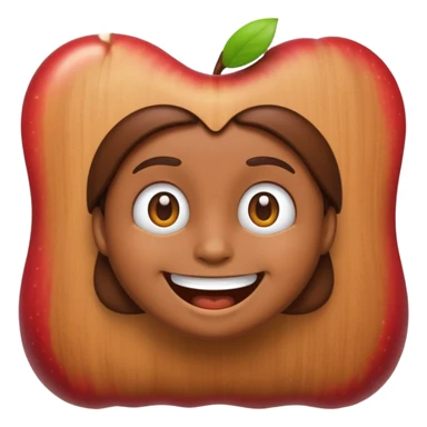 a nutty character, emoji style, apple style emoji sticker