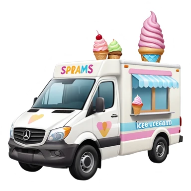 Extended body Sprinter 4500 van high roof delivery truck ice cream mobile  sticker
