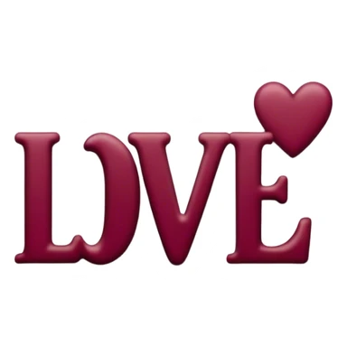 word love in burgundy  sticker