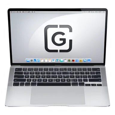 a macbook with the word "GG–OFFICE" fullscreen sticker