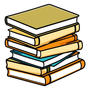 Stack of khaki books sticker