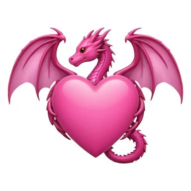Pink heart with dragon wings sticker