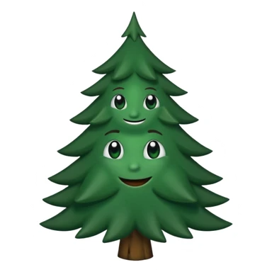 sapin avec des yeux noirs luisants, sourire en coin sticker
