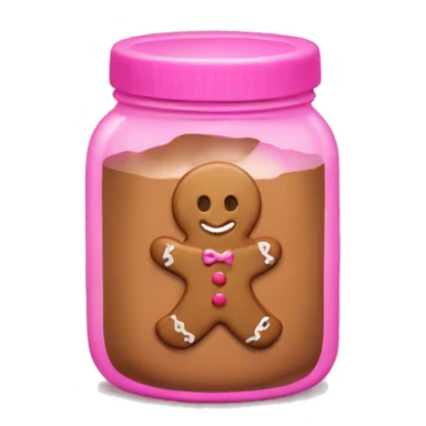 Pink jar with gingerbread sticker