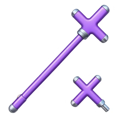 purple rod with plus on it sticker