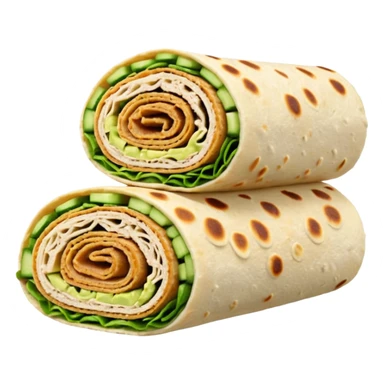 
Lavash roll with turkey, avocado sauce, cucumber sticker