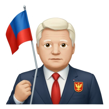 Boris Eltsin and Russian 1991 flag sticker
