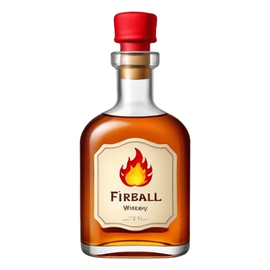 Small tiny bottle of whiskey called fireball with a red cap cute  sticker