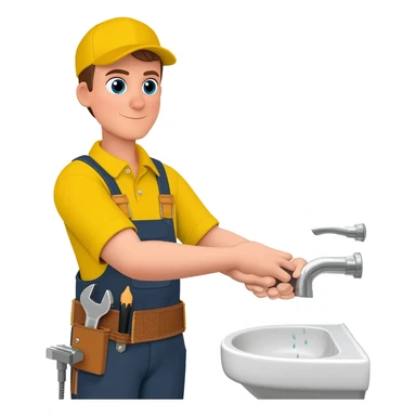 Plumber working in bathrrom sticker
