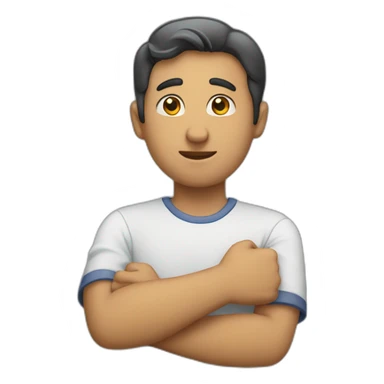 greeting man with put his hand on his chest sticker