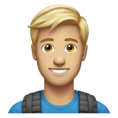 darkblond blue eyes light skin 22 years old man behind laptop sticker