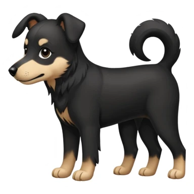 Chien noir avec poitrine et patte avant droite blanche sticker