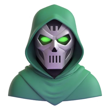 Doctor Doom with metal mask and green hood sticker