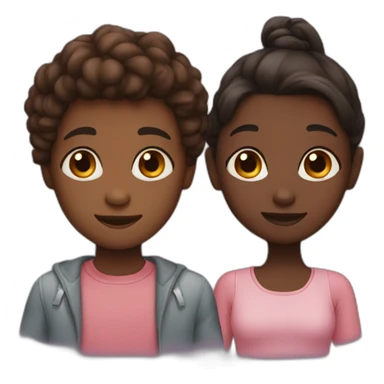 boy with dark skin and a girl with brown skin couple sticker