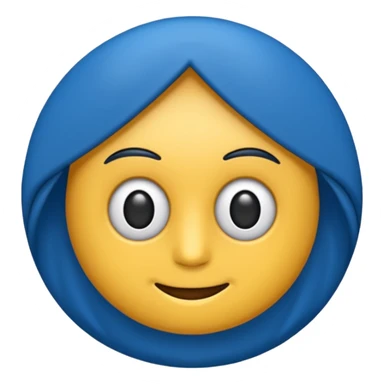 Emoji simples redondo azul com um sinal de certo no meio preto sticker