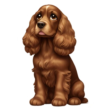 brown angel wing cocker spaniel. Dog sits show the whole body. sticker