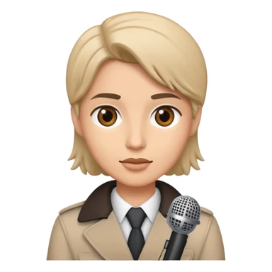 journalist with a microphone sticker
