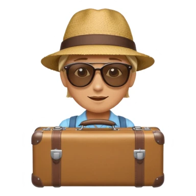 photorealistic tourist with a suitcase sticker