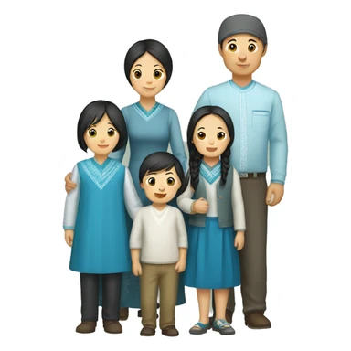Kazakh family sticker