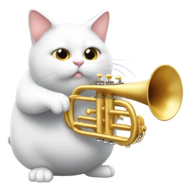 Incredibly fat cat, playing a trumpet sticker