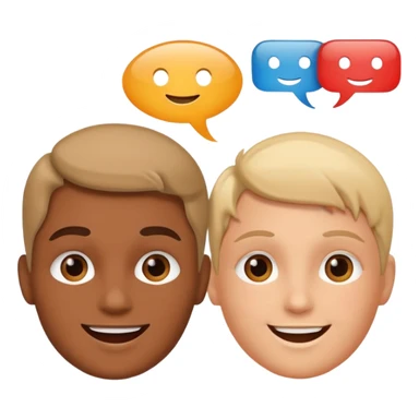 two faces connected by speech bubbles sticker