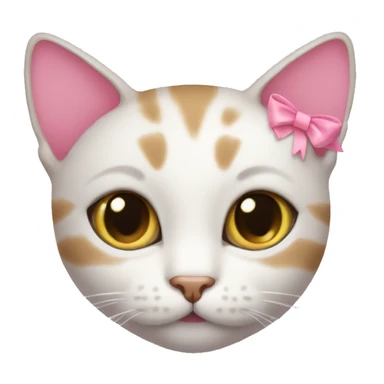 Cat with a tiny pink bow sticker
