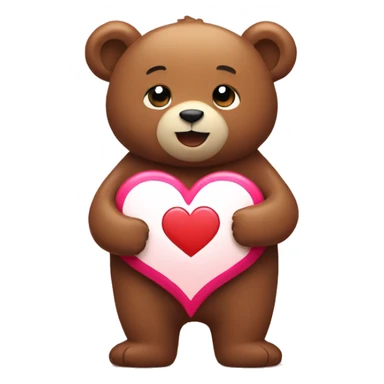 Bear with heart hug sticker