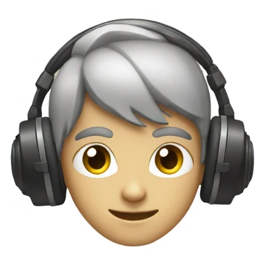 Boy headphones laptop  sticker