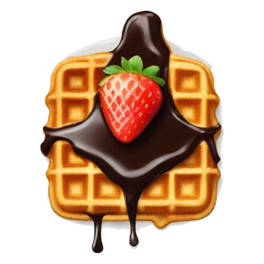 Waffle with chocolate sauce and strawberry on top  sticker