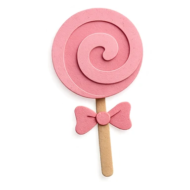 pink lollipop, paper craft style sticker