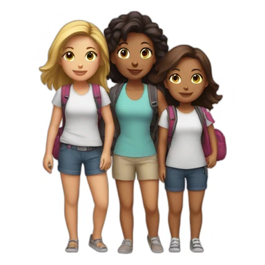 travel with friends (4 girls) sticker