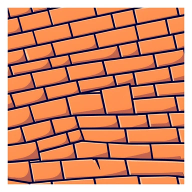brick wall viewed from the side, perspective view sticker