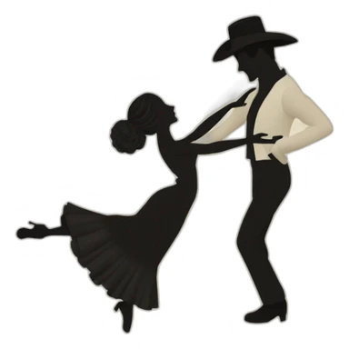 Silueta de pareja de bailaores de flamenco  sticker