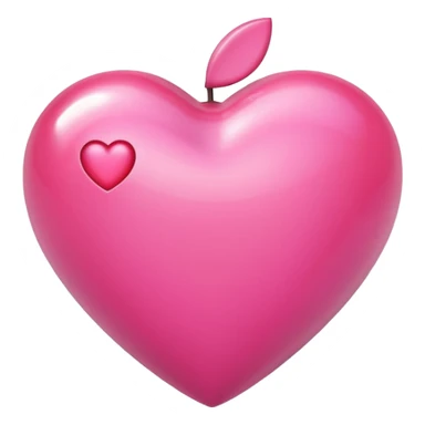 Apple-style 3D emoji of a shiny pink  heart, smooth and glossy surface, simple and elegant design, no background. sticker