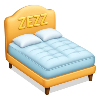 a bed with a pillow and Zzz symbols, simple and inviting sticker