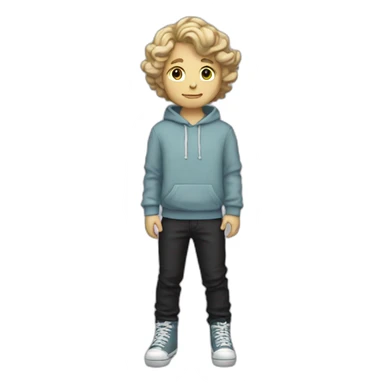 White boy with short wavy hair skater aesthetic sticker