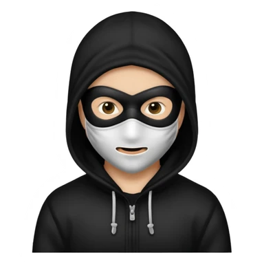 burglar with mask and black white clothes sticker