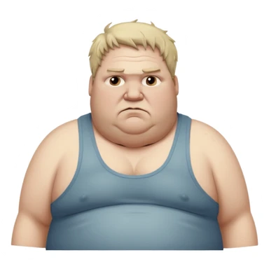 extremely morbidly obese middle aged white man in wifebeater with  dirty appearance. His hair is very greasy and he looks lazy and uncaring sticker
