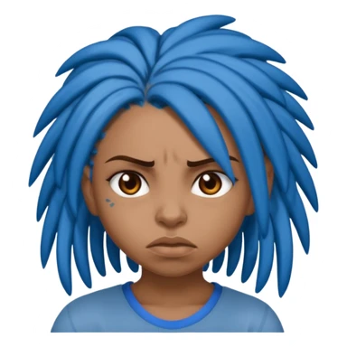 brown girl with blue locs saying fuck you sticker