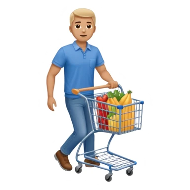 man-with-a-shopping-cart-full-body sticker