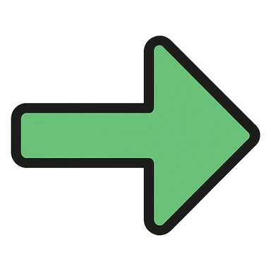 green arrow, lineal color outlined icon style, clean and professional sticker