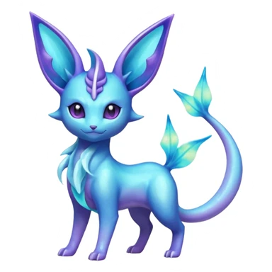 Shiny Nebulae Espeon-Lumineon-Vaporeon-Amaura-Dragonair-Fakémon-hybrid-creature (full body)  sticker