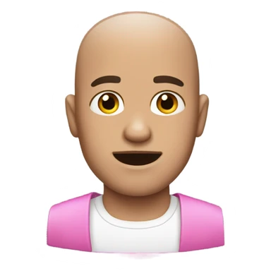 Man with pink skin and a buzz cut sticker