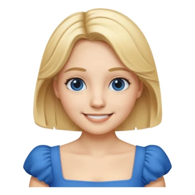 MAKE A ALICE AND THE WONDER LAND EMOJI WITH A BLUE DRESS AND BLOND HAIR sticker
